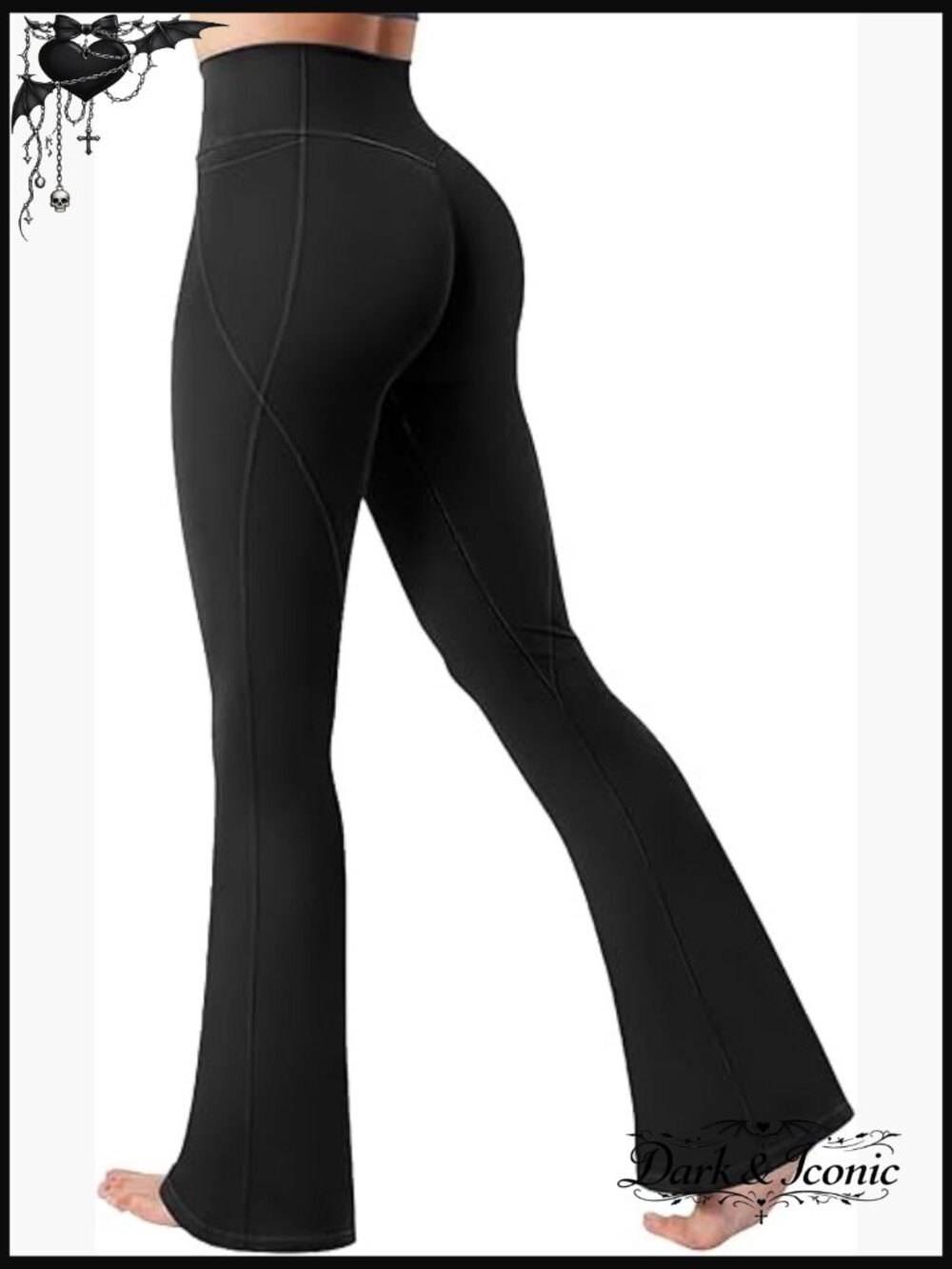 High Waisted Flared Yoga Leggings with Pockets Tummy Control Workout Pants